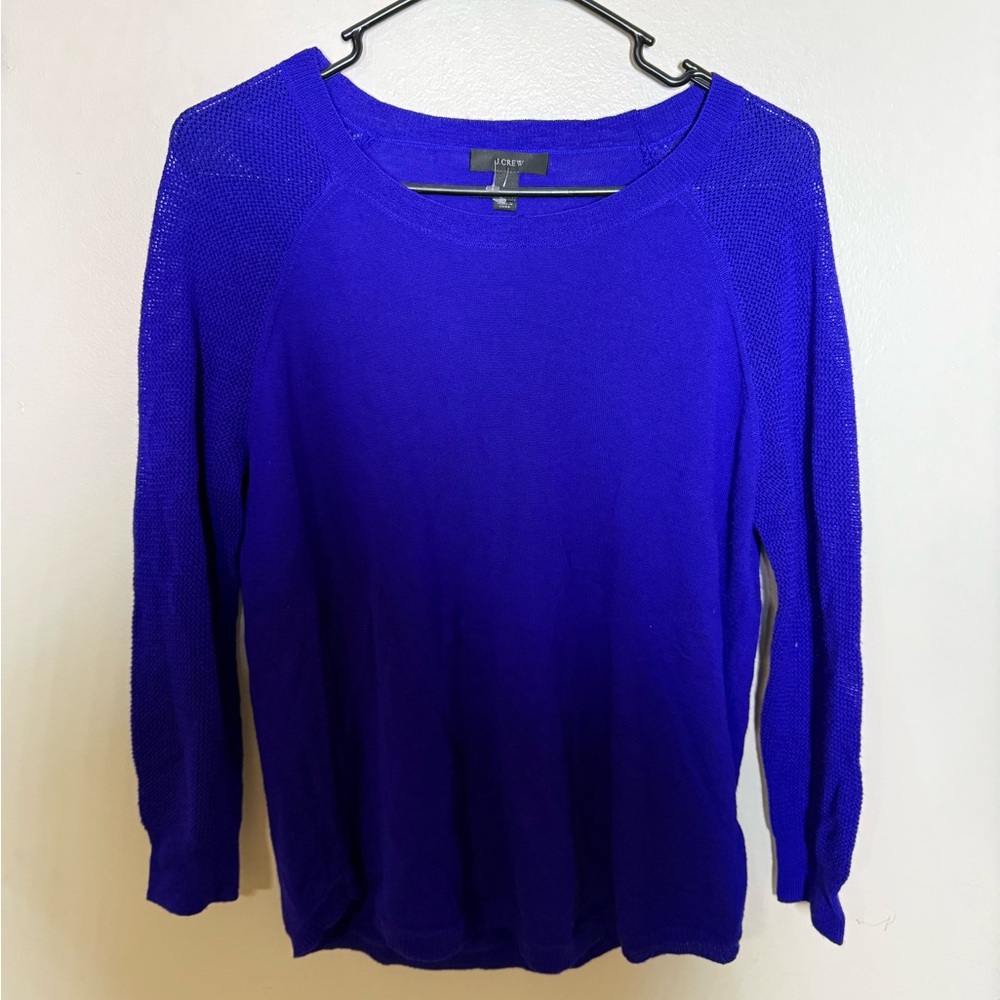 J. Crew Women's Vibrant purple Crew Neck Sweater 100% Merino Wool XS